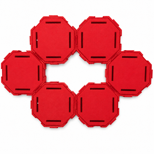 Pack de 6 medalleros modulares BEWEGT GO color rojo rubí para exhibir medallas deportivas